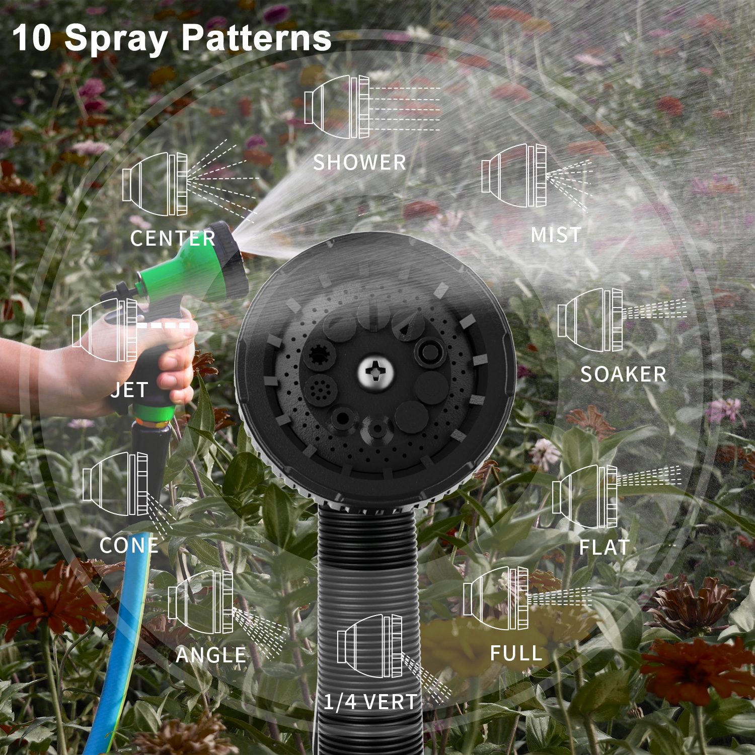 OEM Factory High-Pressure 3-Layer PVC Garden Hose in Blue Green No Kink Irrigation Water Hose for Home Use for Gardens