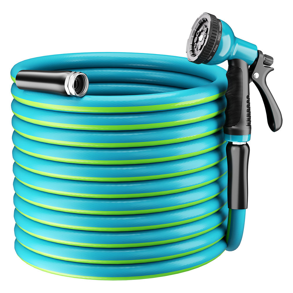 OEM Factory High-Pressure 3-Layer PVC Garden Hose in Blue Green No Kink Irrigation Water Hose for Home Use for Gardens