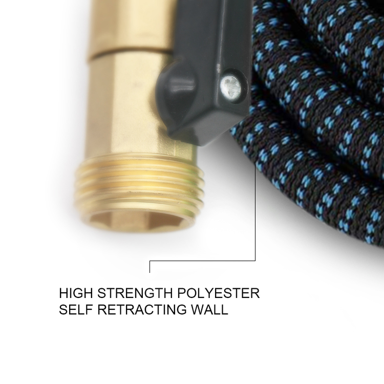 50ft Expandable Garden Hose With 10 Function Nozzle, Lightweight Retractable Water Hose With Solid Brass Fittings