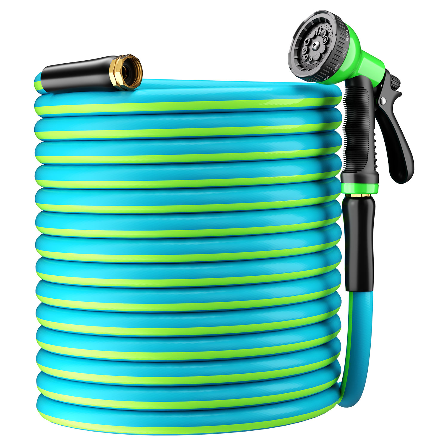 OEM Factory High-Pressure 3-Layer PVC Garden Hose in Blue Green No Kink Irrigation Water Hose for Home Use for Gardens